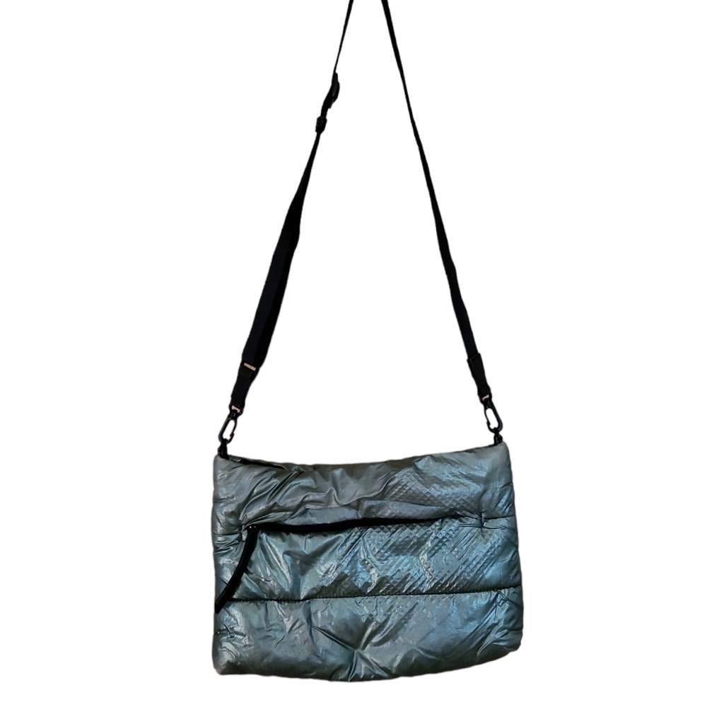 Trouve Metallic Green Crossbody Bag